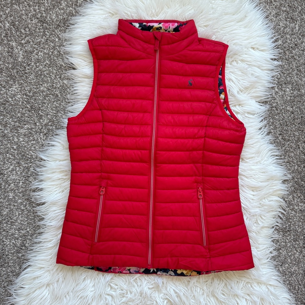 Joules Snug Red Water-Resistant Packable Gilet Vest Size 6